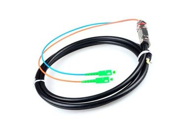 4 Core SC Fiber Optic Pigtail Cables Rodent Resistant Waterproof With Black Jacket