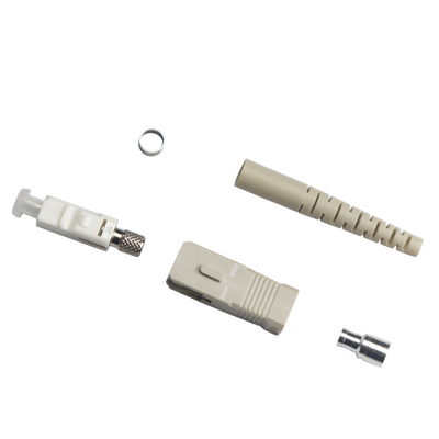 SC UPC 3.0mm Connector Fiber Optic Patch Cord With Beige Housing For FTTH