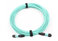 12 Fiber Optic Patch Cord Aqua Color MPO - MPO LSZH SM / MM For Broadband