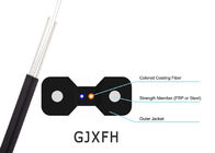 Flat Fiber Optic Cable GJXFH Type , LSZH Sheath Fiber Optic Drop Cable 1KM / 2KM