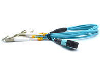 OM3 / OM4 MPO Patch Cord 12 Core 5M Simplex / Duplex 10G Fiber Optic Cable