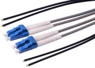 50M Steel Armored Fiber Optic Patch Cable , LC - LC MM Duplex Fiber Optic Cable