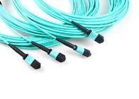 Fiber Optical MTP MPO Patch Cable , Blue 8 Core Multimode Fiber Optic Cable