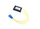 Plastic ABS Box Plc Splitter Black , FTTB 1X2 PLC Splitter With 2M / 3M Cable