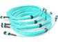 Fiber Optical MTP MPO Patch Cable , Blue 8 Core Multimode Fiber Optic Cable