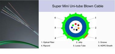 PE Sheath 12 Core Optical Fiber Cable Air Blow Super Mini Fiber Optic Cable