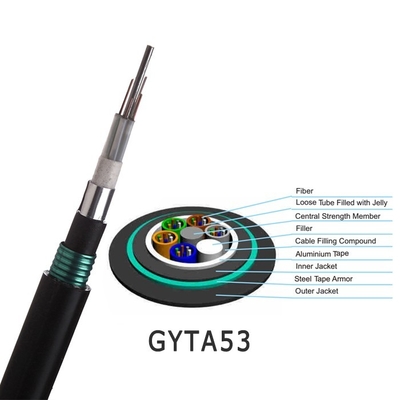 Loose Tube Double Jacket Armoured Fiber Optic Cable For FTTH